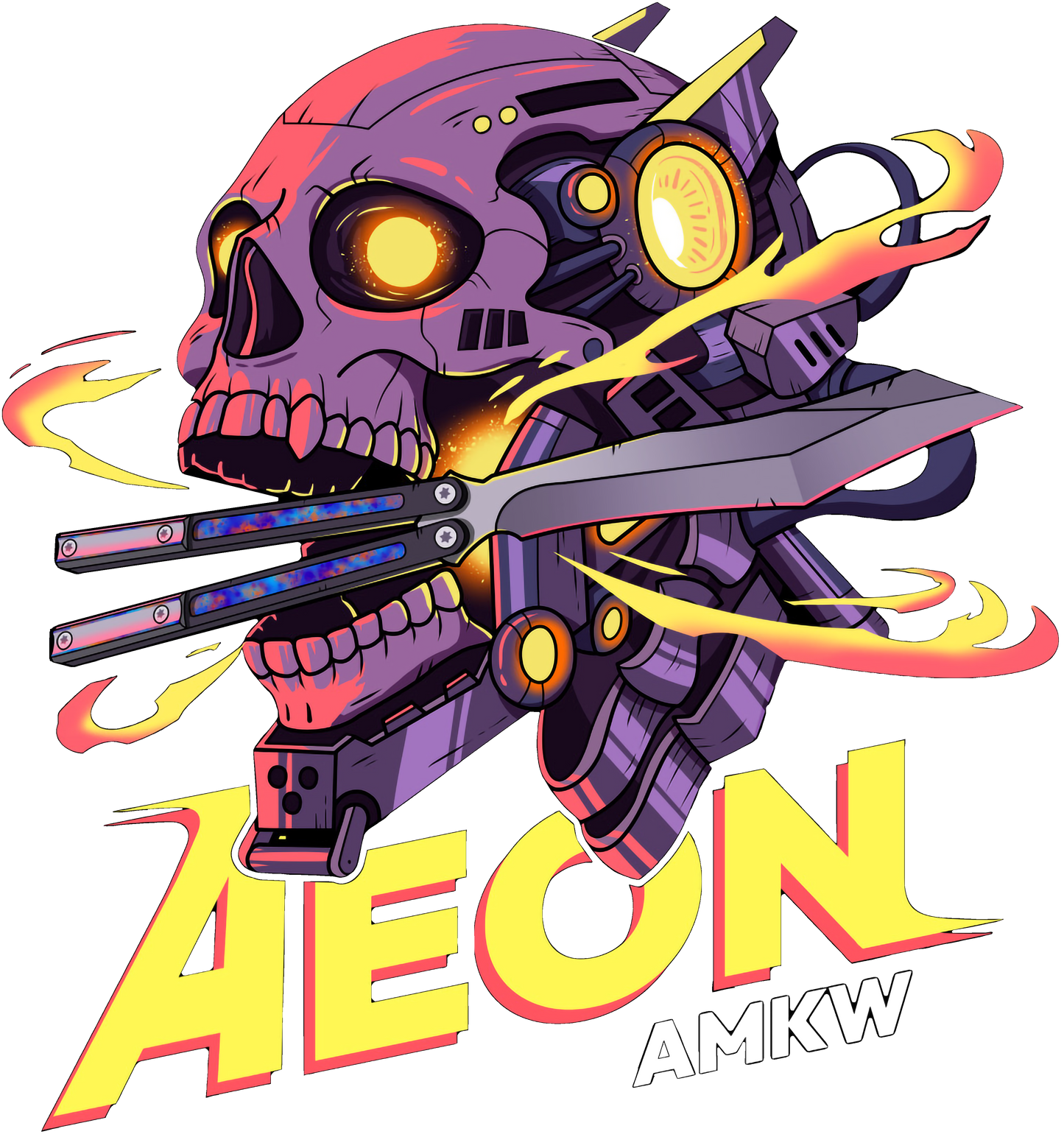 AMKW Aeon Skull Full Color Logo Tshirt