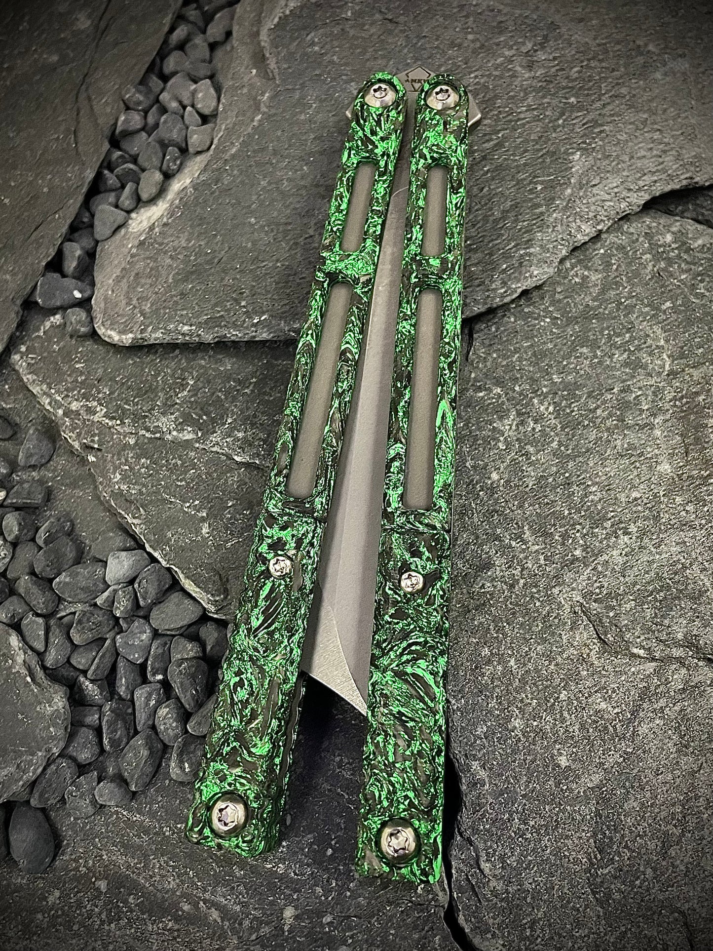 Fatcarbon Dark Matter Green Glow Forged Carbon Fiber AEON Scale Set