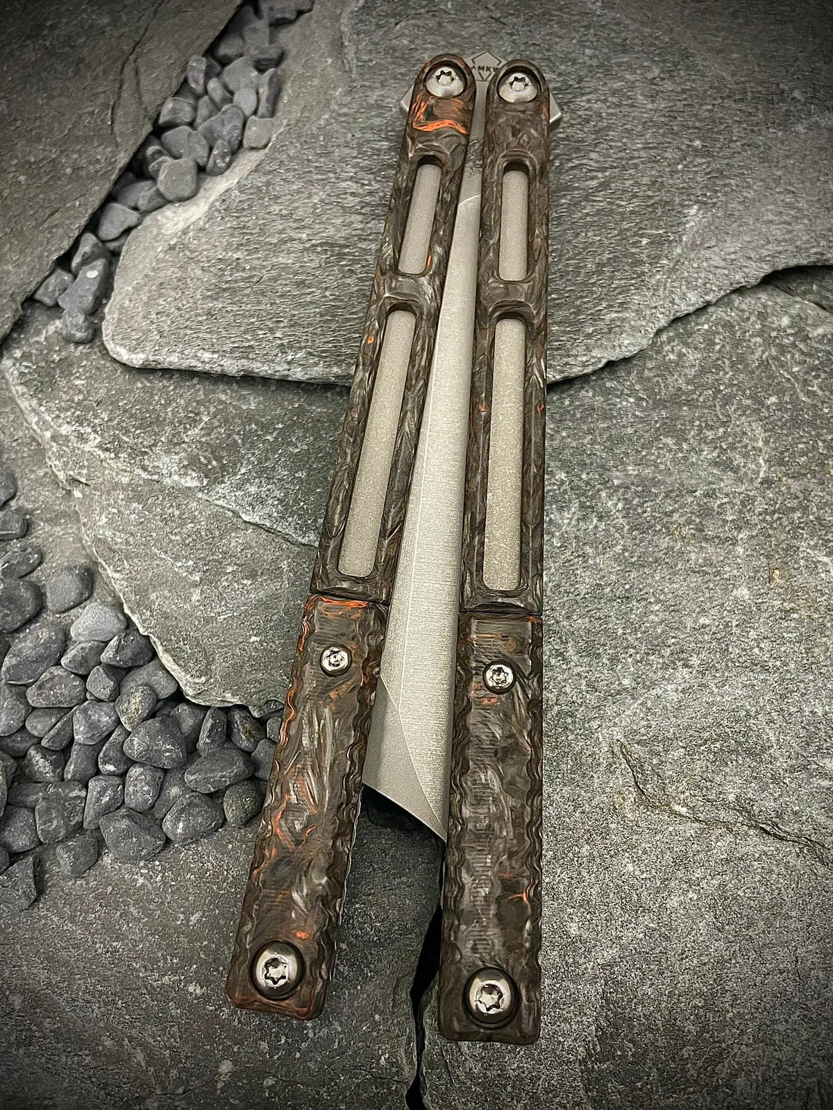 Fatcarbon Dark Matter Orange Forged Carbon Fiber AEON Scale Set