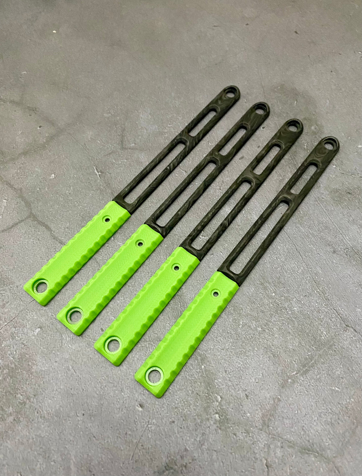 v2 AEON Acid Green G10 & Black Marbled Carbon Fiber Scales Set