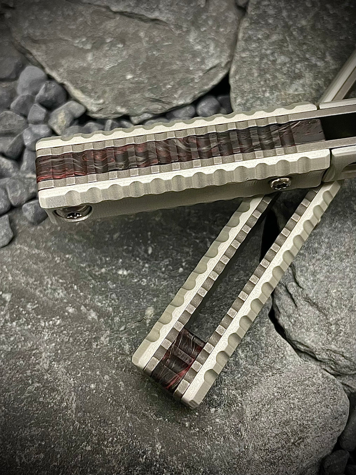 Fatcarbon Dark Matter Red Forged Carbon Fiber Spacers Set