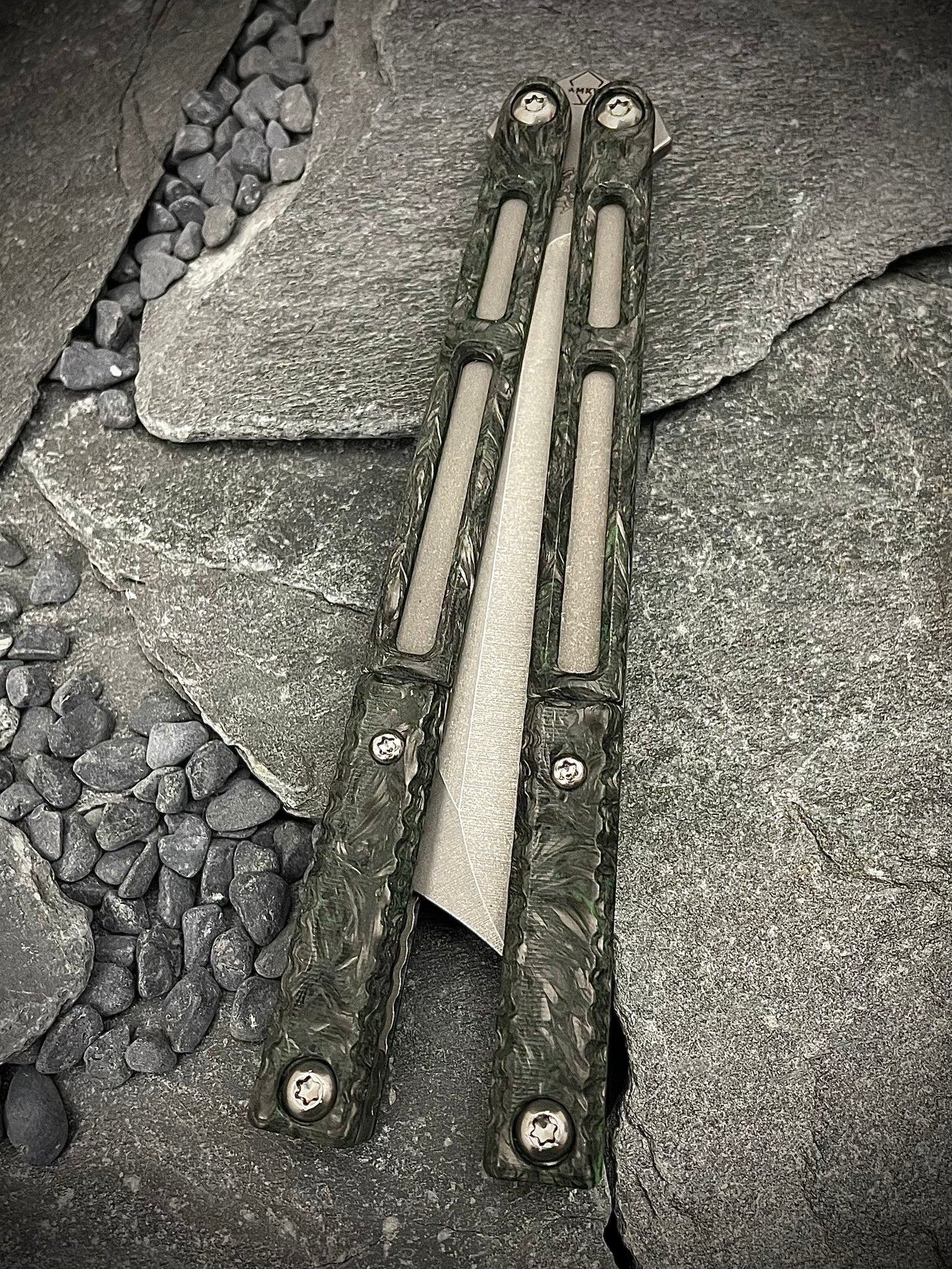 Fatcarbon Dark Matter Green Glow Forged Carbon Fiber AEON Scale Set