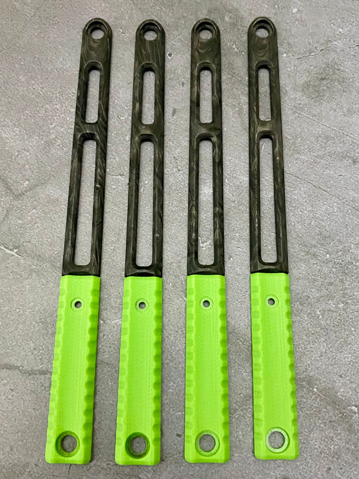 v2 AEON Acid Green G10 & Black Marbled Carbon Fiber Scales Set