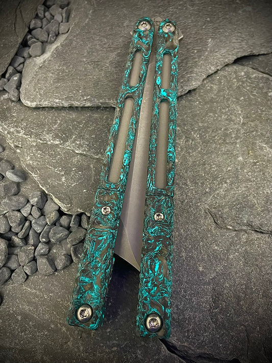 Fatcarbon Dark Matter Blue Glow Forged Carbon Fiber AEON Scale Set