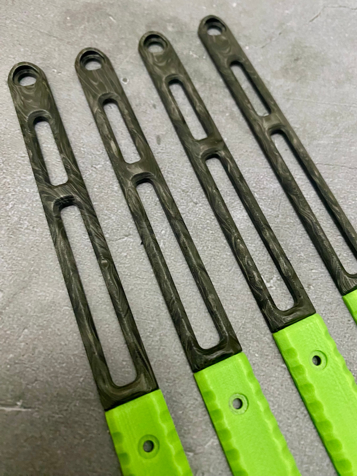 v2 AEON Acid Green G10 & Black Marbled Carbon Fiber Scales Set